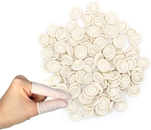 PIP Disposable Vacuum Sealed Latex Finger Cots, Powered - 3.5 Mil, Natural, Small, 20/bg - 2CS