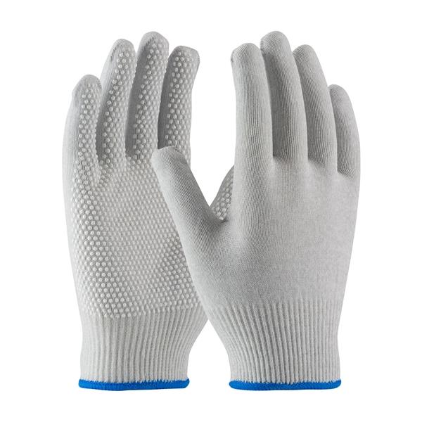 PIP Seamless Knit Nylon / Carbon Fiber Electrostatic Dissipative (ESD) Glove with PVC Dot Grip, Gray, Large, 300/pr - 40-6411/L