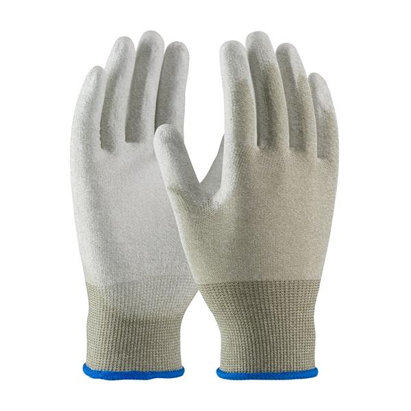PIP Seamless Knit Nylon / Copper Fiber Electrostatic Dissipative (ESD) Glove with Polyurethane Coated Smooth Grip on Palm & Fingers, Brown, Small, 300/pr - 40-6415/S