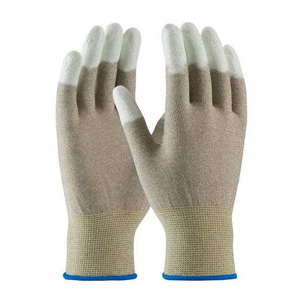 PIP Seamless Knit Nylon / Copper Fiber Electrostatic Dissipative (ESD) Glove with Polyurethane Coated Smooth Grip on Fingertips, Brown, Small, 300/pr - 40-6416/S