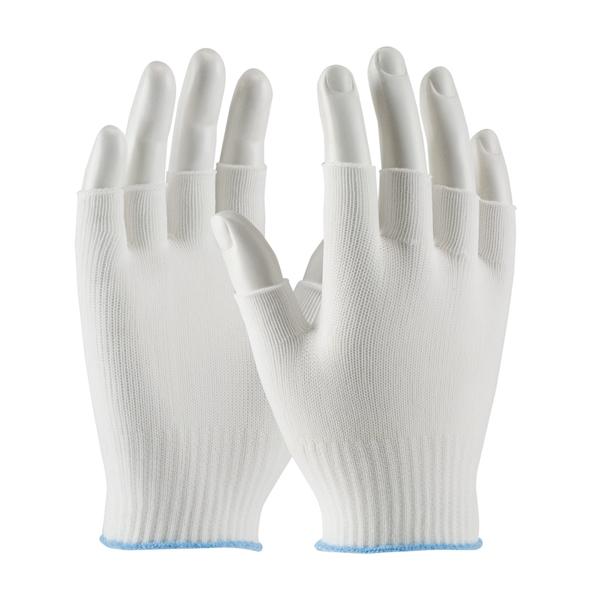 PIP Light Weight Seamless Knit Nylon Clean Environment Glove - Half-Finger, White, Small, 300/pr - 40-736/S