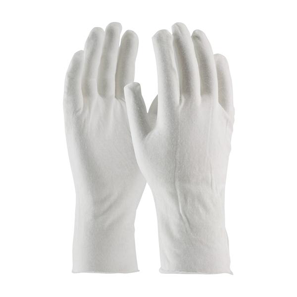 PIP Premium, Light Weight Cotton Lisle Inspection Glove with Unhemmed Cuff - 12", White, 600/pr - 97-500/12