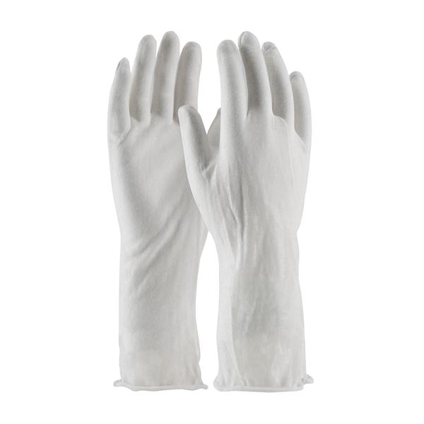 PIP Economy, Light Weight Cotton Lisle Inspection Glove with Unhemmed Cuff - 14" (Bulk Pack), White, 600/pr - 97-500/14NI