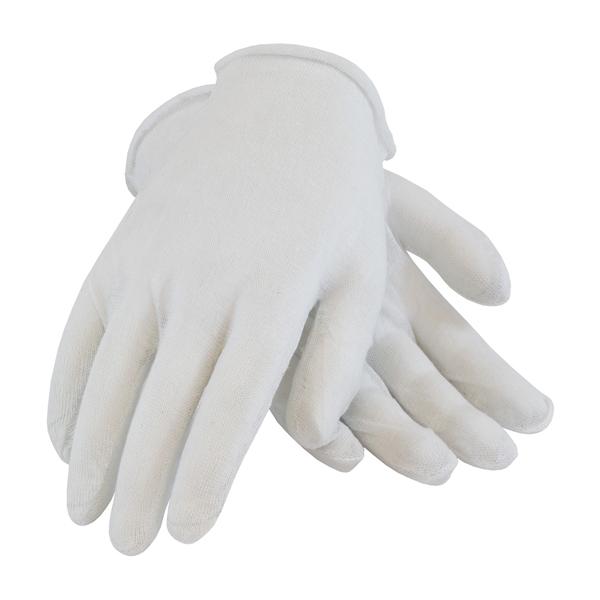 PIP Economy, Light Weight Cotton Lisle Inspection Glove with Unhemmed Cuff - Ladies', White, 1200/pr - 97-501I