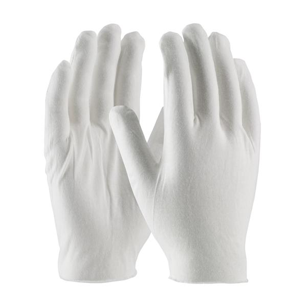 PIP Medium Weight Cotton Lisle Inspection Glove with Unhemmed Cuff - Men's, White, 600/pr - 97-520