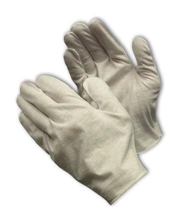 PIP Medium Weight Cotton Lisle Inspection Glove with Unhemmed Cuff - Jumbo Size, White, 600/pr - 97-520J