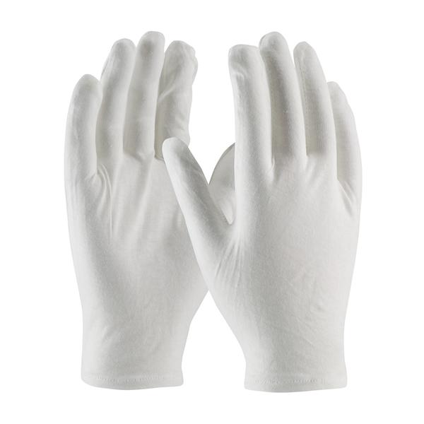 PIP Medium Weight Cotton Lisle Inspection Glove with Rolled Hem Cuff - Men's, White, 600/pr - 97-520R