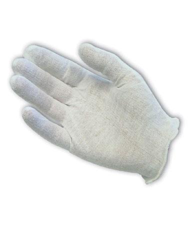 PIP Medium Weight Cotton Lisle Inspection Glove with Overcast Hem Cuff - Ladies', White, 600/pr - 97-521H