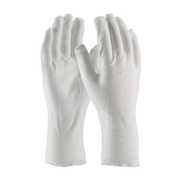 PIP Heavy Weight Cotton Lisle Inspection Glove with Unhemmed Cuff - 12", White, 300/pr - 97-540/12