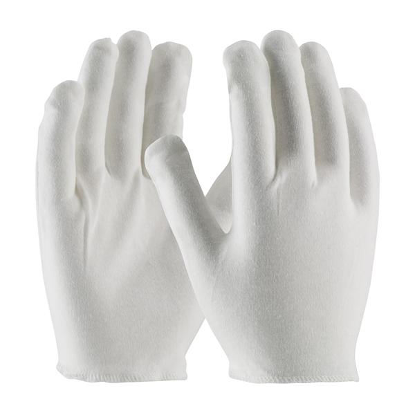 PIP Heavy Weight Cotton Lisle Inspection Glove with Overcast Hem Cuff - Men's, White, 600/pr - 97-540H