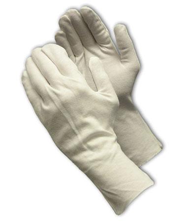 PIP Heavy Weight Cotton Lisle Inspection Glove with Unhemmed Cuff - 12", White, 300/pr - 97-541/12