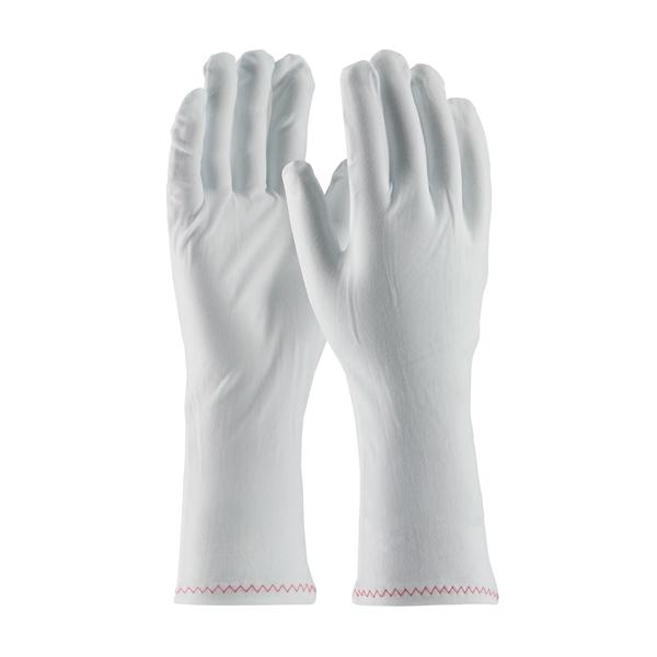 PIP Stretch Nylon Inspection Glove with Zig-Zag Stitched Rolled Hem - 12", White, 300/pr - 98-703/12