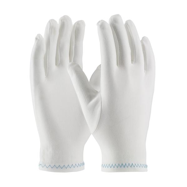 PIP Regular Weight Stretch Nylon Inspection Glove with Zig-Zag Stitched Rolled Hem - Full Fashion Pattern, White, 600/pr - 98-712