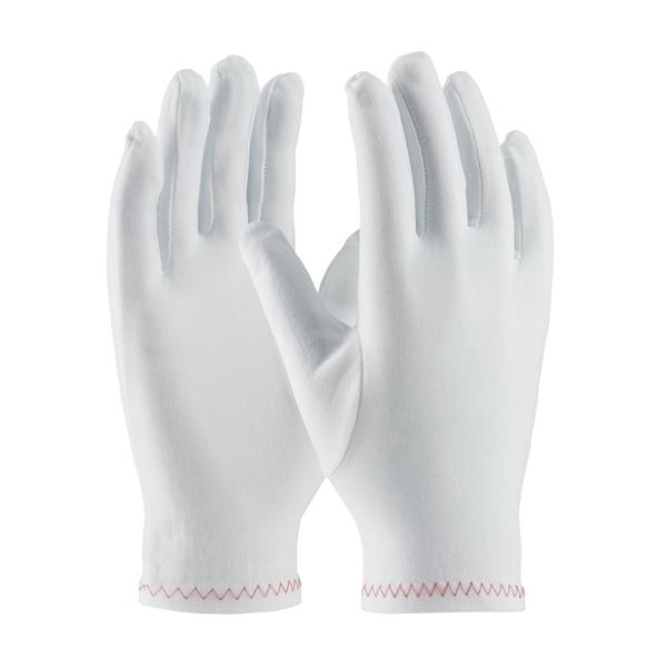 PIP Regular Weight Stretch Nylon Inspection Glove with Zig-Zag Stitched Rolled Hem - Full Fashion Pattern, White, 600/pr - 98-713