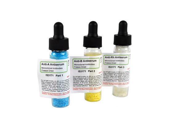 Blood Typing Anti-Sera: Anti-A Anti B Anti Rh Freeze Dried -IS3171