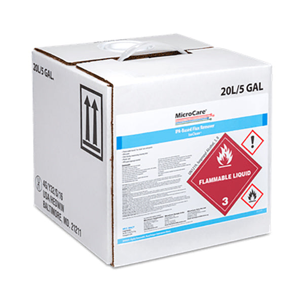 MicroCare IPA-Based Flux Remover- IsoClean, 5-Gallon / 19 Liter Cube Container - MCC-BACP