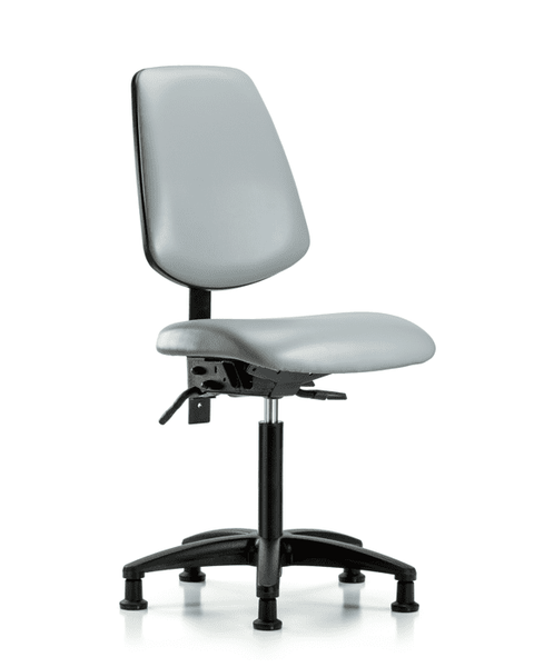 Vinyl Chair - Medium Bench Height with Medium Back & Stationary Glides in Dove Trailblazer Vinyl - VMBCH-MB-RG-T0-A0-NF-RG-8567
