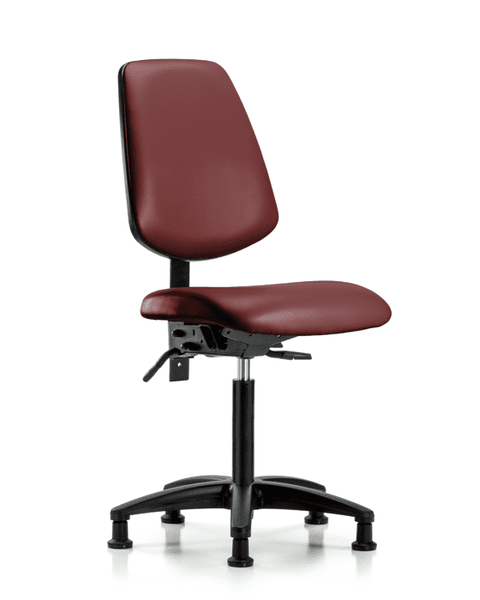 Vinyl Chair - Medium Bench Height with Medium Back & Stationary Glides in Borscht Supernova Vinyl - VMBCH-MB-RG-T0-A0-NF-RG-8815