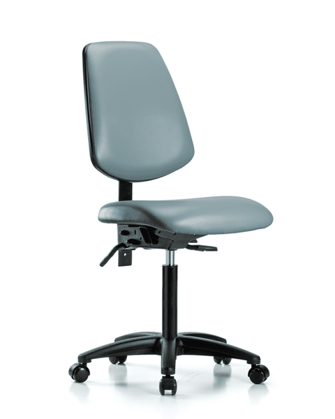 Vinyl Chair - Medium Bench Height with Medium Back, Seat Tilt, & Casters in Storm Supernova Vinyl - VMBCH-MB-RG-T1-A0-NF-RC-8822