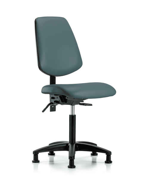 Vinyl Chair - Medium Bench Height with Medium Back, Seat Tilt, & Stationary Glides in Colonial Blue Trailblazer Vinyl - VMBCH-MB-RG-T1-A0-NF-RG-8546