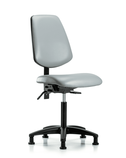 Vinyl Chair - Medium Bench Height with Medium Back, Seat Tilt, & Stationary Glides in Dove Trailblazer Vinyl - VMBCH-MB-RG-T1-A0-NF-RG-8567