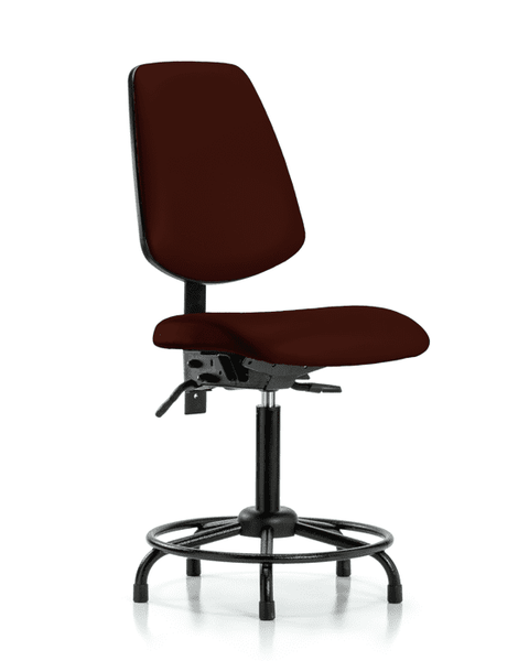 Vinyl Chair - Medium Bench Height with Round Tube Base, Medium Back, & Stationary Glides in Burgundy Trailblazer Vinyl - VMBCH-MB-RT-T0-A0-RG-8569