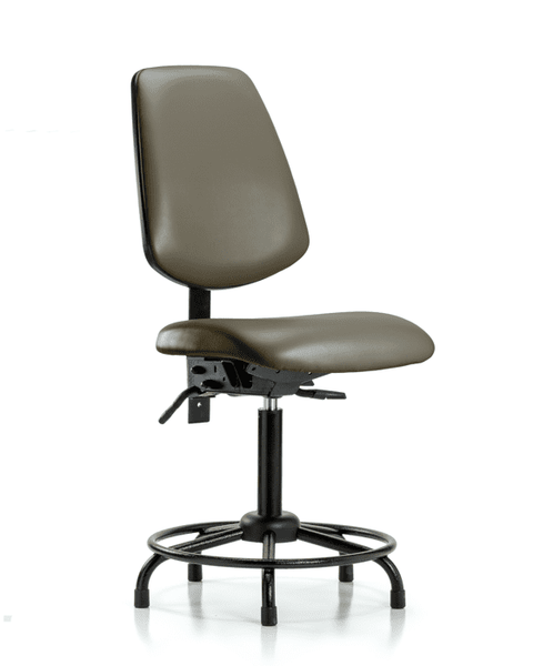 Vinyl Chair - Medium Bench Height with Round Tube Base, Medium Back, & Stationary Glides in Taupe Supernova Vinyl - VMBCH-MB-RT-T0-A0-RG-8809