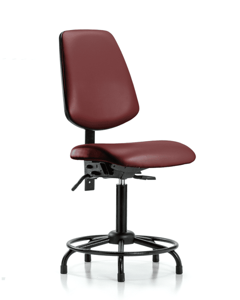 Vinyl Chair - Medium Bench Height with Round Tube Base, Medium Back, & Stationary Glides in Borscht Supernova Vinyl - VMBCH-MB-RT-T0-A0-RG-8815
