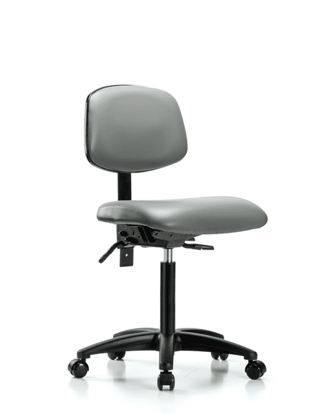 Vinyl Chair - Medium Bench Height with Casters in Sterling Supernova Vinyl - VMBCH-RG-T0-A0-NF-RC-8840