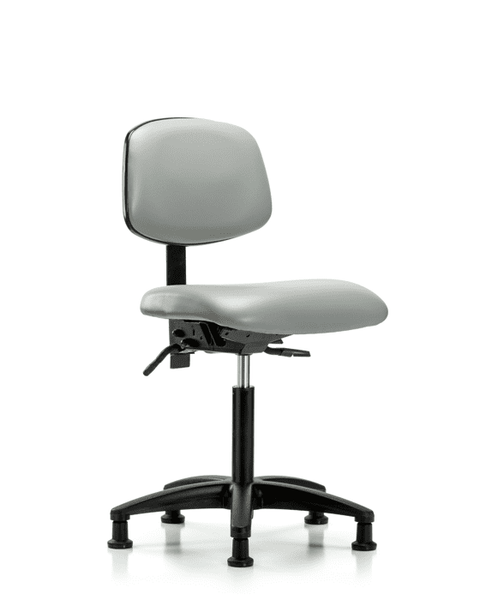 Vinyl Chair - Medium Bench Height with Stationary Glides in Dove Trailblazer Vinyl - VMBCH-RG-T0-A0-NF-RG-8567