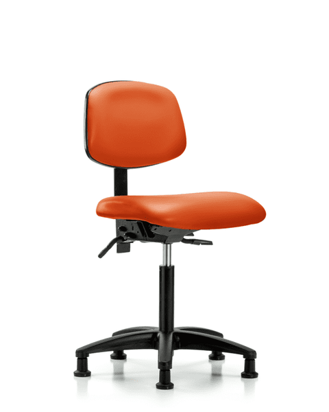 Vinyl Chair - Medium Bench Height with Stationary Glides in Orange Kist Trailblazer Vinyl - VMBCH-RG-T0-A0-NF-RG-8613
