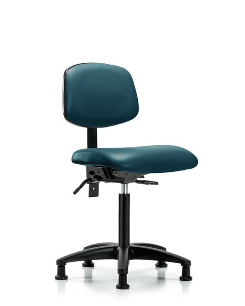 Vinyl Chair - Medium Bench Height with Stationary Glides in Marine Blue Supernova Vinyl - VMBCH-RG-T0-A0-NF-RG-8801