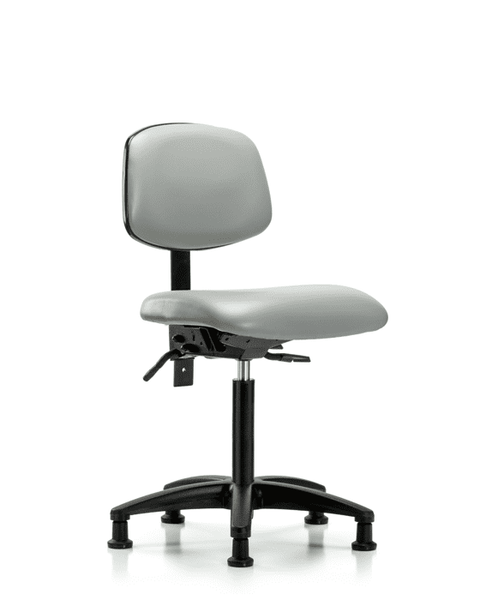 Vinyl Chair - Medium Bench Height with Seat Tilt & Stationary Glides in Dove Trailblazer Vinyl - VMBCH-RG-T1-A0-NF-RG-8567