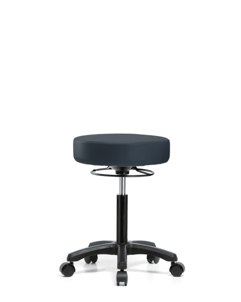 Vinyl Mini-Stool - Medium Bench Height with Casters in Imperial Blue Trailblazer Vinyl - VMBMS-RG-NF-RC-8582