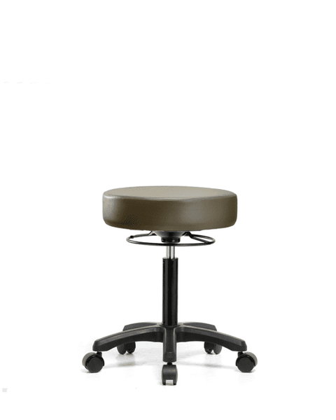 Vinyl Mini-Stool - Medium Bench Height with Casters in Taupe Supernova Vinyl - VMBMS-RG-NF-RC-8809