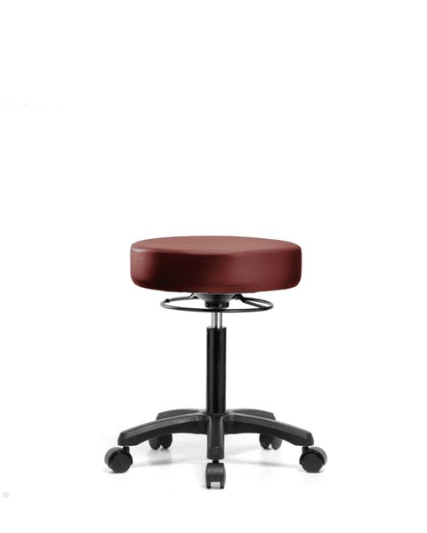 Vinyl Mini-Stool - Medium Bench Height with Casters in Borscht Supernova Vinyl - VMBMS-RG-NF-RC-8815