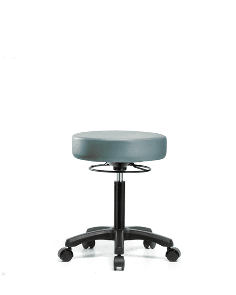 Vinyl Mini-Stool - Medium Bench Height with Casters in Storm Supernova Vinyl - VMBMS-RG-NF-RC-8822