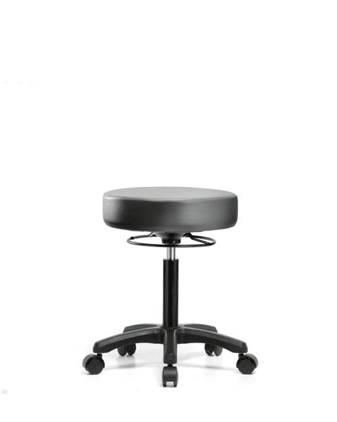 Vinyl Mini-Stool - Medium Bench Height with Casters in Sterling Supernova Vinyl - VMBMS-RG-NF-RC-8840