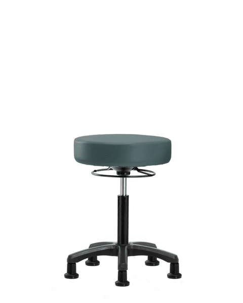 Vinyl Mini-Stool - Medium Bench Height with Stationary Glides in Colonial Blue Trailblazer Vinyl - VMBMS-RG-NF-RG-8546