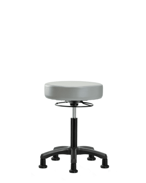Vinyl Mini-Stool - Medium Bench Height with Stationary Glides in Dove Trailblazer Vinyl - VMBMS-RG-NF-RG-8567