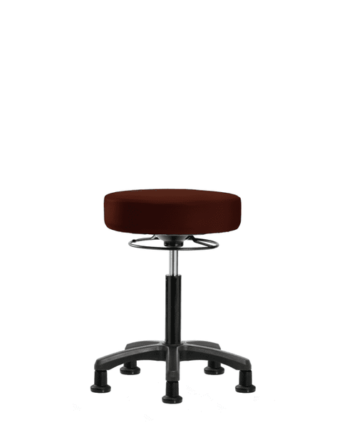 Vinyl Mini-Stool - Medium Bench Height with Stationary Glides in Burgundy Trailblazer Vinyl - VMBMS-RG-NF-RG-8569