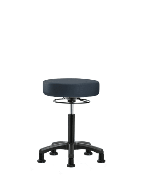 Vinyl Mini-Stool - Medium Bench Height with Stationary Glides in Imperial Blue Trailblazer Vinyl - VMBMS-RG-NF-RG-8582
