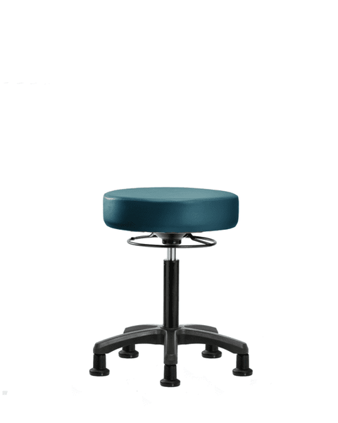 Vinyl Mini-Stool - Medium Bench Height with Stationary Glides in Marine Blue Supernova Vinyl - VMBMS-RG-NF-RG-8801
