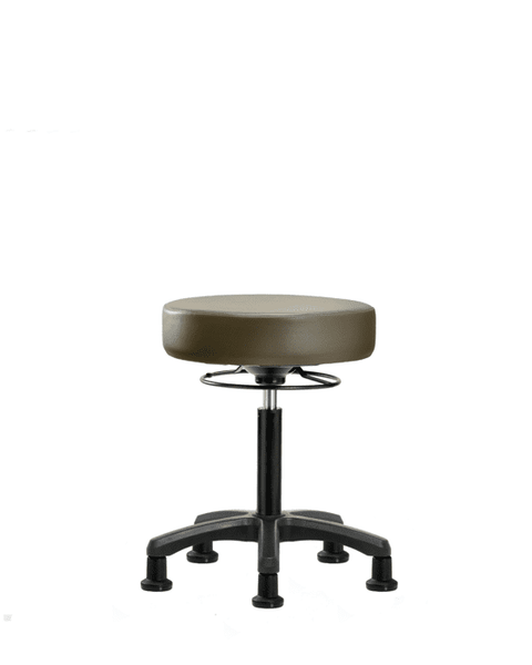 Vinyl Mini-Stool - Medium Bench Height with Stationary Glides in Taupe Supernova Vinyl - VMBMS-RG-NF-RG-8809
