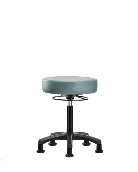 Vinyl Mini-Stool - Medium Bench Height with Stationary Glides in Storm Supernova Vinyl - VMBMS-RG-NF-RG-8822