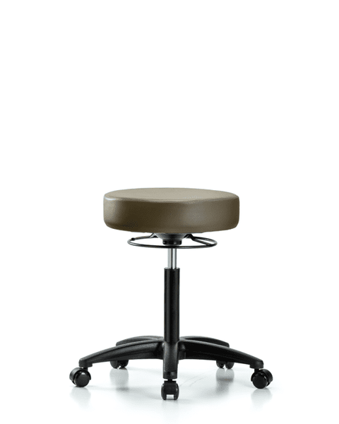Vinyl Stool without Back - Medium Bench Height with Casters in Marine Blue Supernova Vinyl - VMBSO-RG-NF-RC-8809