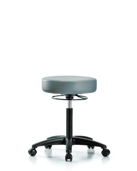 Vinyl Stool without Back - Medium Bench Height with Casters in Storm Supernova Vinyl - VMBSO-RG-NF-RC-8822