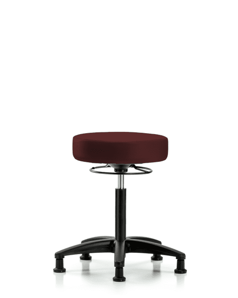 Vinyl Stool without Back - Medium Bench Height with Stationary Glides in Burgundy Trailblazer Vinyl - VMBSO-RG-NF-RG-8569