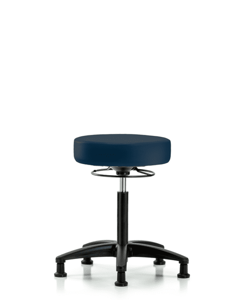 Vinyl Stool without Back - Medium Bench Height with Stationary Glides in Imperial Blue Trailblazer Vinyl - VMBSO-RG-NF-RG-8582