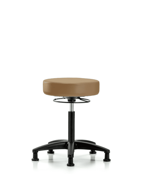 Vinyl Stool without Back - Medium Bench Height with Stationary Glides in Taupe Trailblazer Vinyl - VMBSO-RG-NF-RG-8584